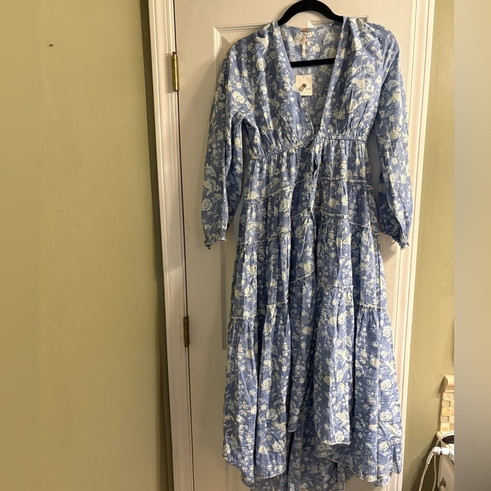 Free People Pappiet Midi Dress Small Color: Bluebell Combo NWT - Picture 5 of 7